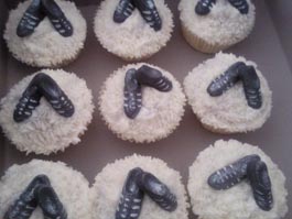 Soccer boots cupcakes