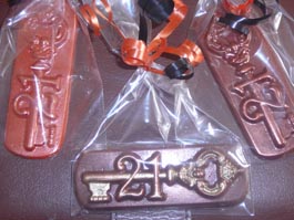 chocolate 21st souveniers